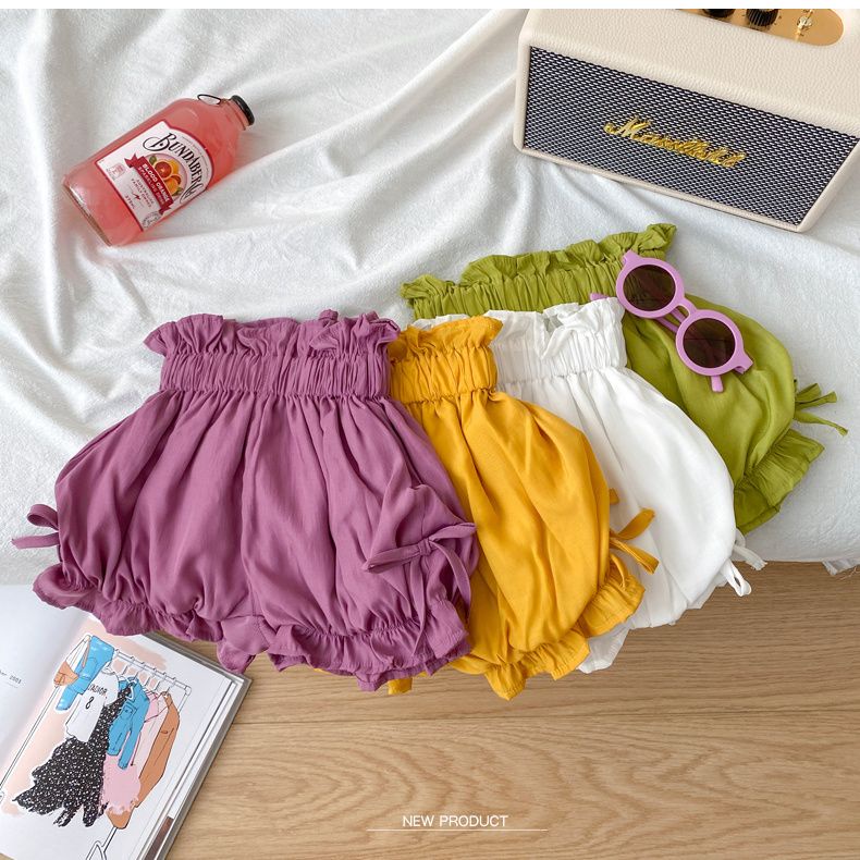 Quần Đùi Mùa Hè Dáng Rộng Họa Tiết Hoa Hợp Thời Trang Cho Bé Gái