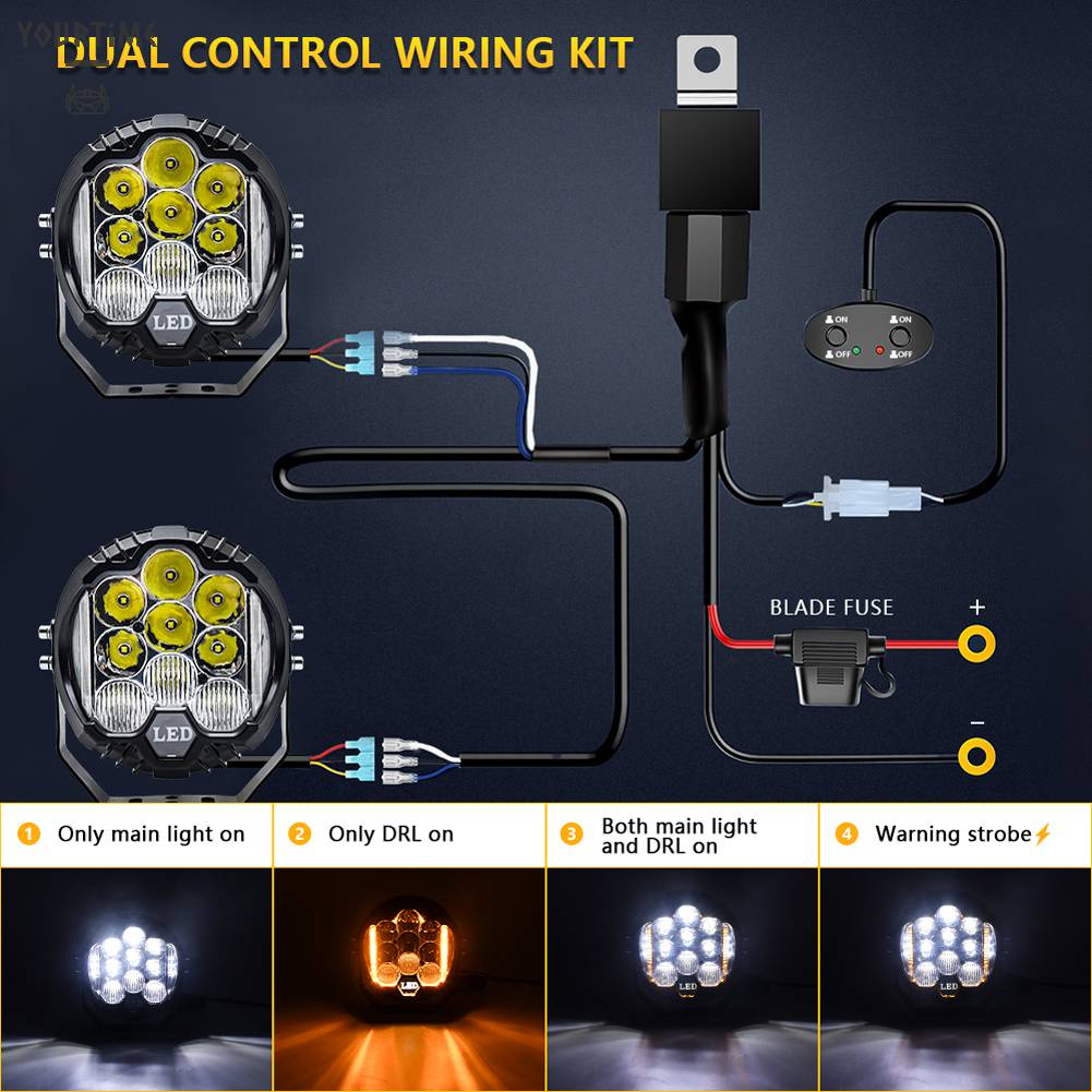 Bộ Đèn Pha Sương Mù 7inch Chất Lượng Cao Cho Xe Hơi Jeep ATV