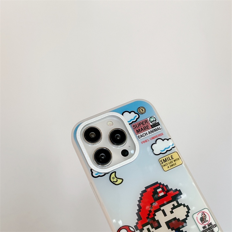 Ốp Điện Thoại Cứng Hai Mặt Hình Super Mary Cho iPhone 14 / 13 / 12 Pro max / 13Pro / 12Pro / 12 / iPhone 11 / 14 Pro max