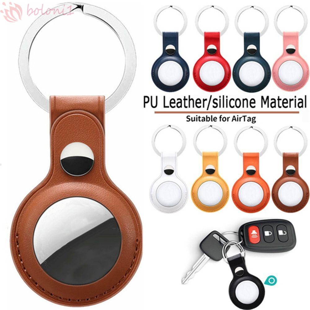 Vỏ bảo vệ bằng da chất lượng cao kèm móc khóa thích hợp cho Airtags bền chắc tùy chọn màu sắc chống thất lạc
