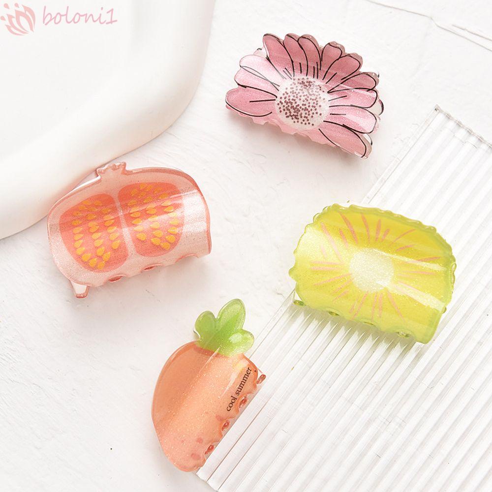 Kẹp Tóc Cà Rốt / Hoa Cúc Bằng Acrylic Thiết Kế Tinh Tế Thời Trang Phong Cách Hàn Quốc Cho Nữ