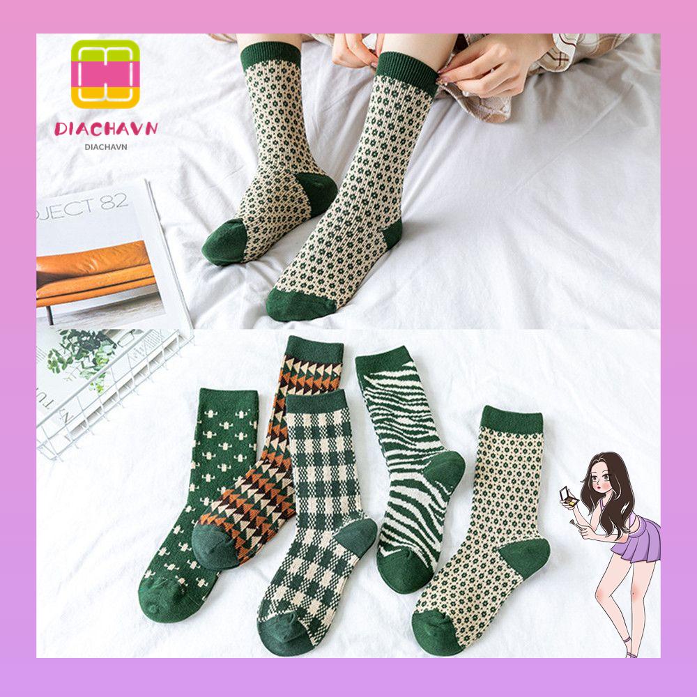Set 5 Đôi Vớ Cotton Thoải Mái Thời Trang Cho Nữ
