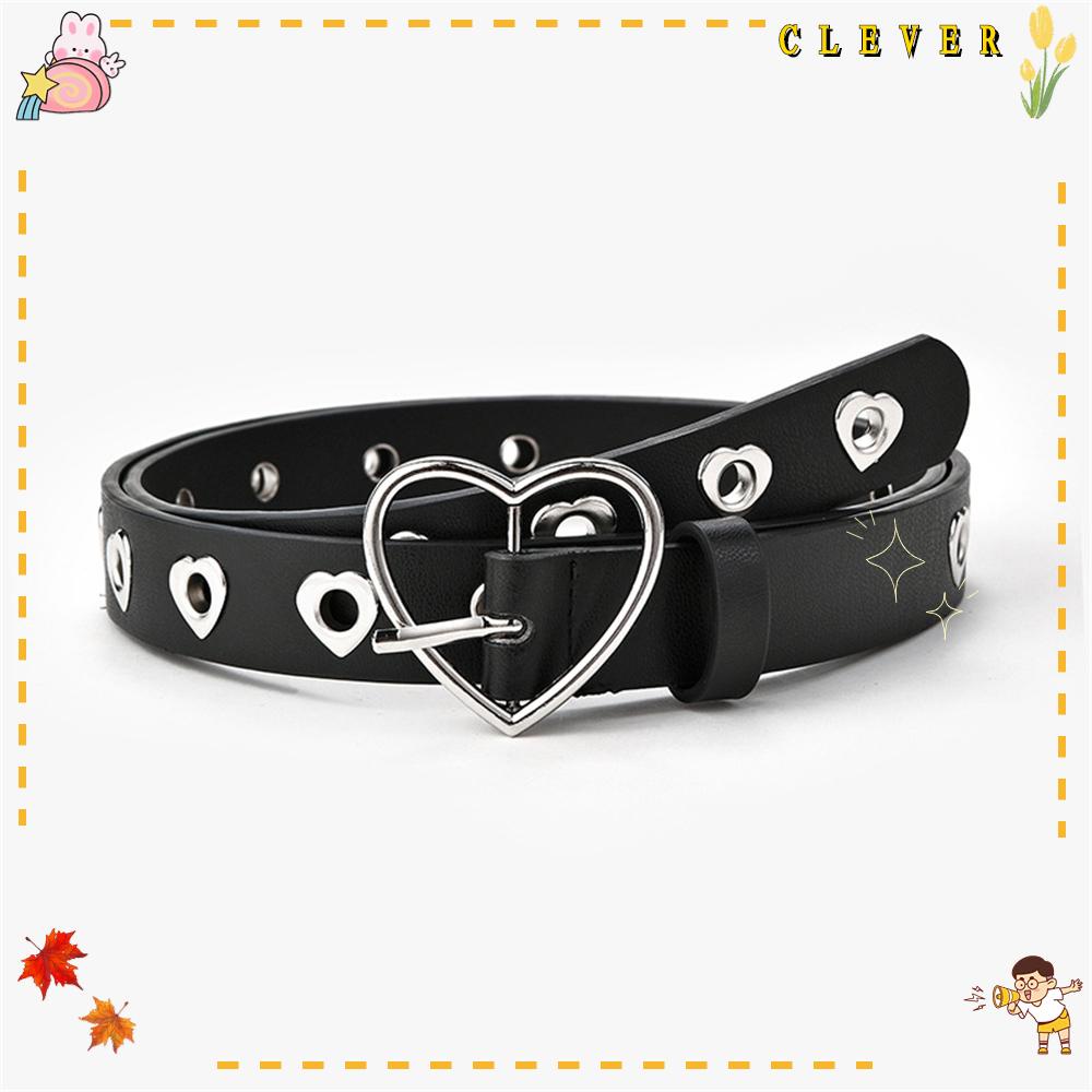 Thắt Lưng Da PU Khóa Kim Loại Hình Trái Tim Thời Trang Cho Nữ