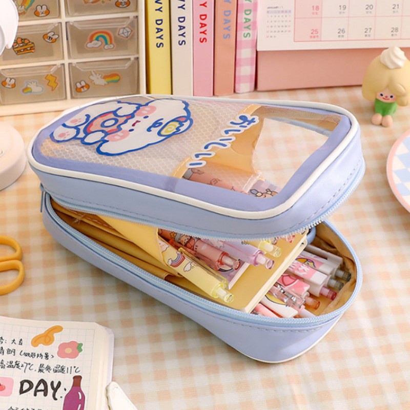 Túi Đựng Bút Bằng PVC Trong Suốt Thiết Kế Đơn Giản Sáng Tạo Phong Cách Nhật Bản