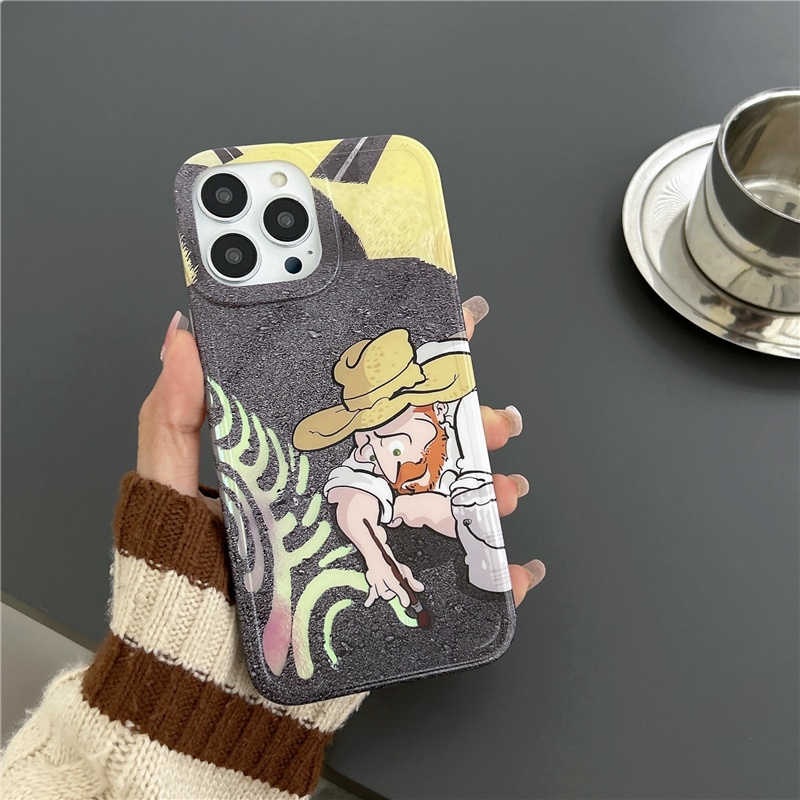Ốp Điện Thoại Dẻo Màu laser Họa Tiết Hoạt Hình Van Gogh Cho IPhone14 14Pro 14ProMax 13 13Pro 13ProMax 12 12PRO 12ProMax 11