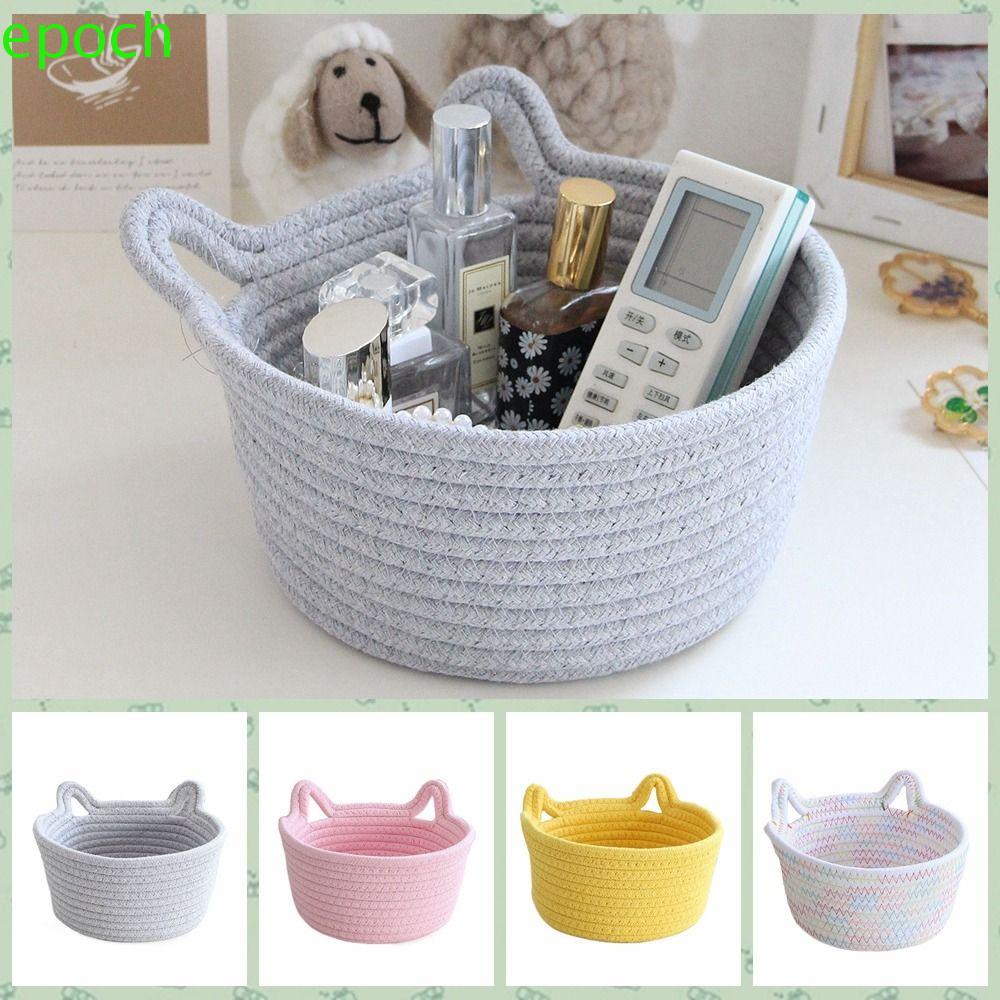 Epoch Giỏ Đựng Đồ Bằng Cotton Dệt Thủ Công Hình Tai Mèo Xinh Xắn