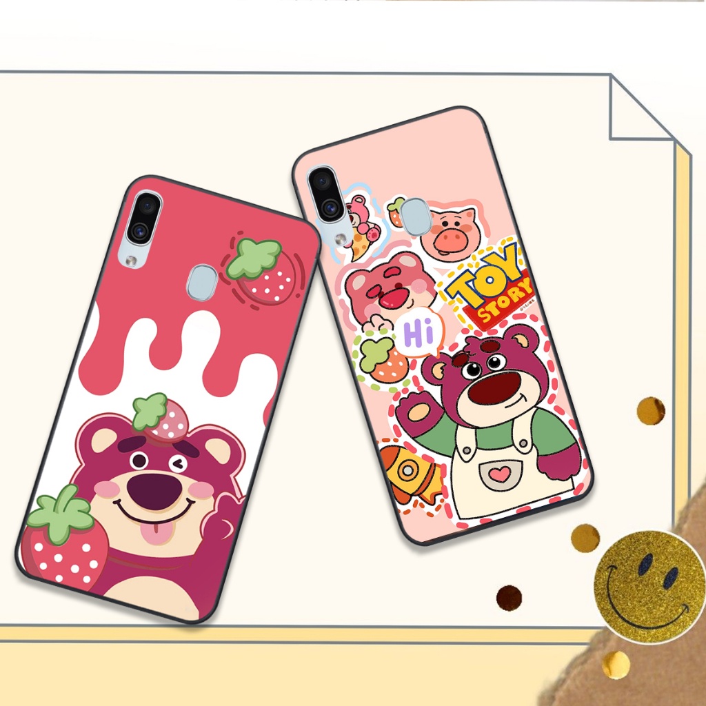 Ốp Samsung A20 / A30 / M20 / Samsung M30 / A20S in hình họa tiết gấu dâu , gấu lotso hồng đẹp cute hot trend 
