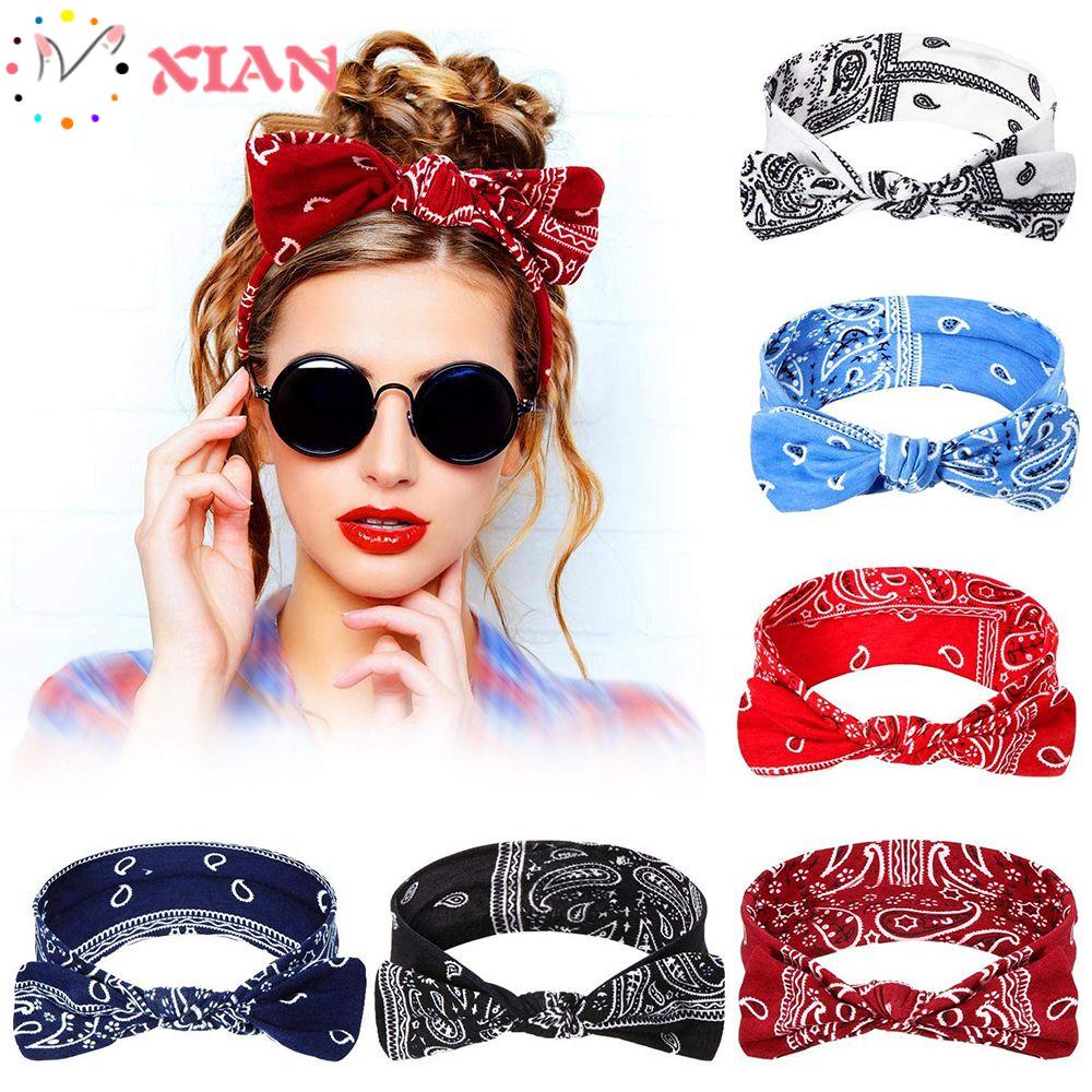 Xiantin Băng Đô Thắt Nút Chéo In Họa Tiết Paisley Cổ Điển Cho Nữ