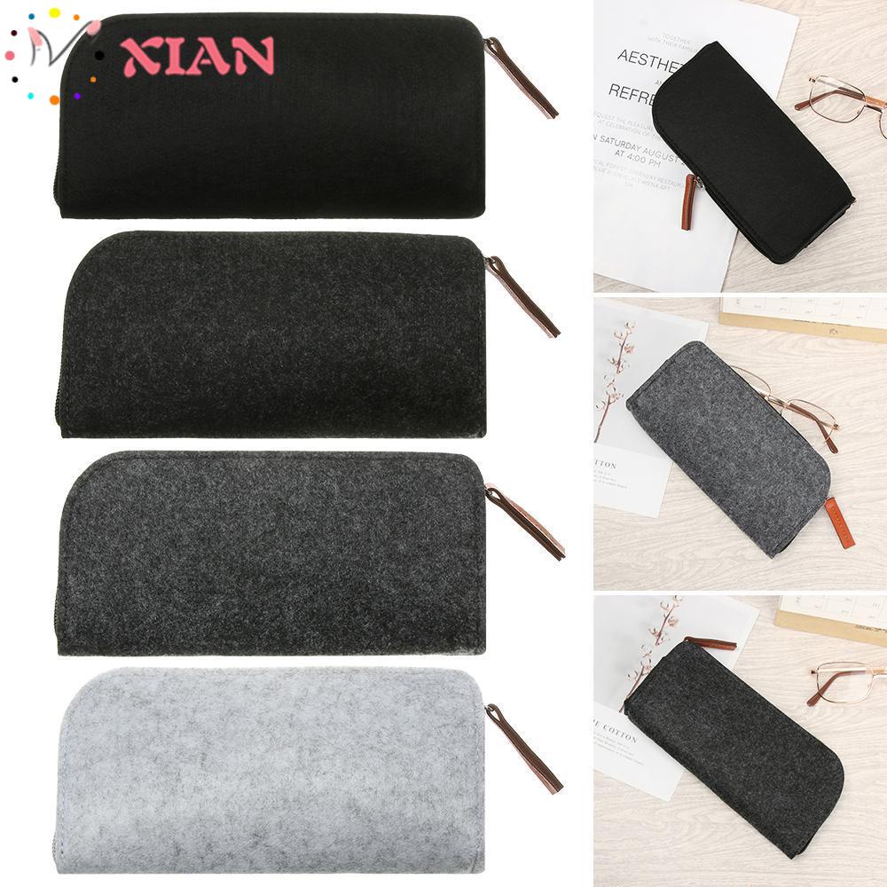 Hộp Đựng Mắt Kính Bằng Vải Nỉ Phối Khóa Kéo Đa Năng Tiện Dụng