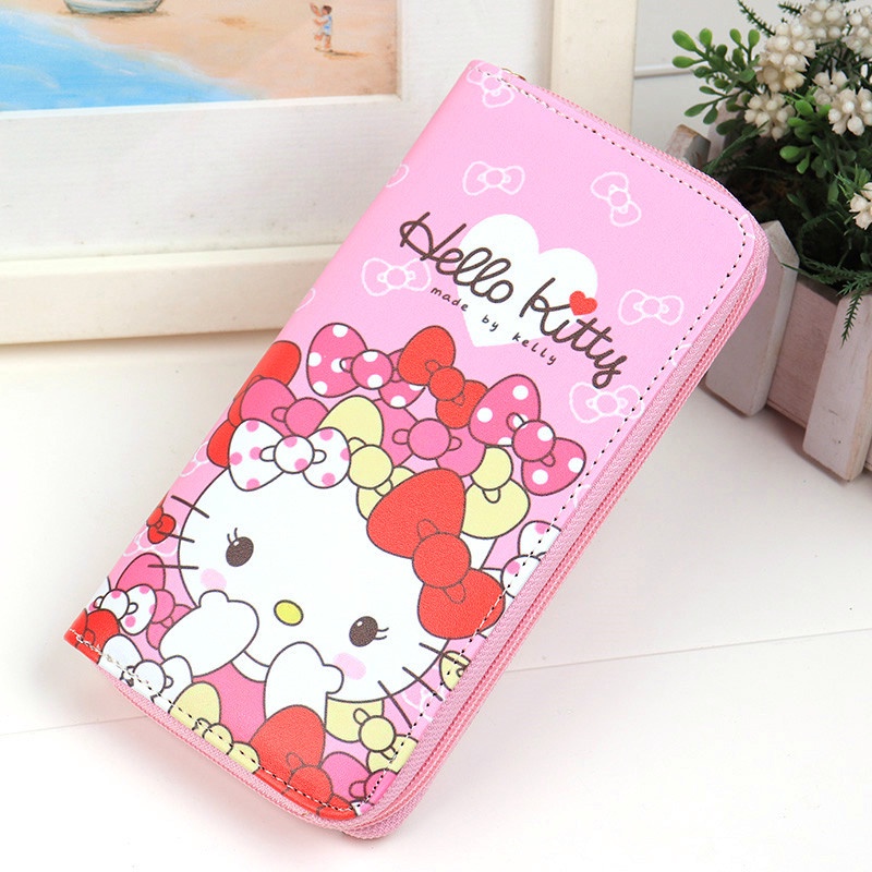 Ví Khóa Kéo Nhiều Ngăn Họa Tiết Hoạt Hình Hello Kitty Zero Đáng Yêu Dành Cho Nữ