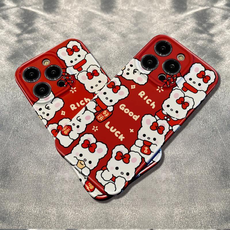 Ốp Điện Thoại Dẻo Họa Tiết Đầu Thỏ &amp; Mạt Chược Đơn Giản Chống Sốc Cho iPhone12 11 13 78 max14pro OSY1