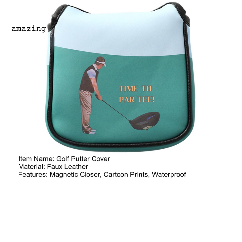 Vỏ Bọc Đầu Gậy Đánh Golf Bằng Da Giả Từ Tính In Họa Tiết Hoạt Hình Dễ Thương