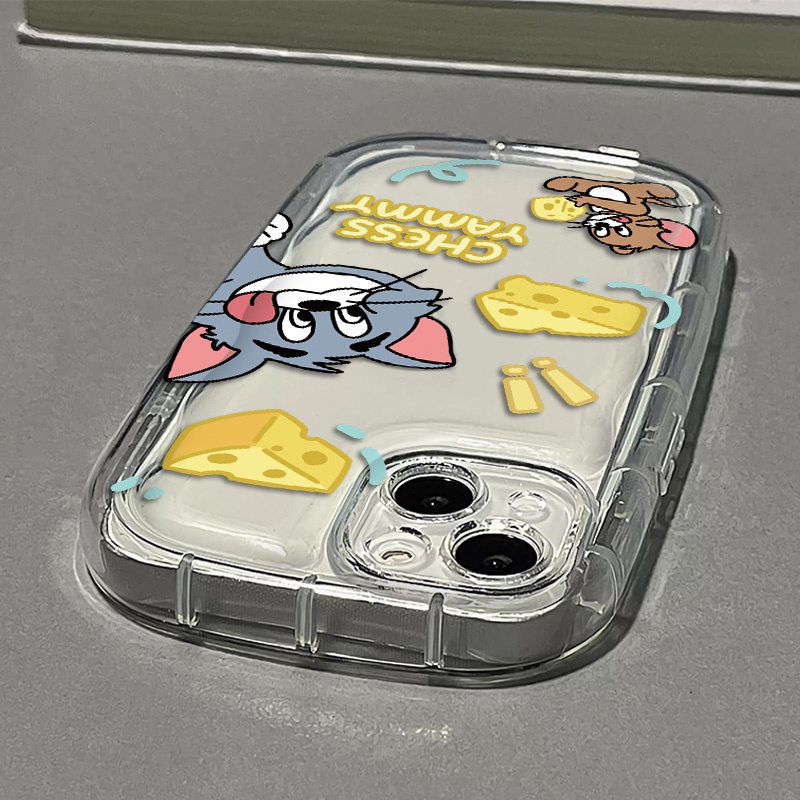 Ốp Điện Thoại Silicone Mềm Trong Suốt Chống Sốc In Hình Mèo Và Chuột Dễ Thương Cho IPhone 14 13 12 11 Pro Max XS X XR 8 + 7 Plus