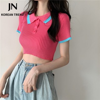 JN Studio JNstudio Áo Thun Croptop dây rút Tay Ngắn Cổ Tròn Cách Retro Mỹ Thời Trang Mùa Hè Cho Nữ Thanh lịch Thời trang Beautiful Phong cách A29J1NR 36Z230909