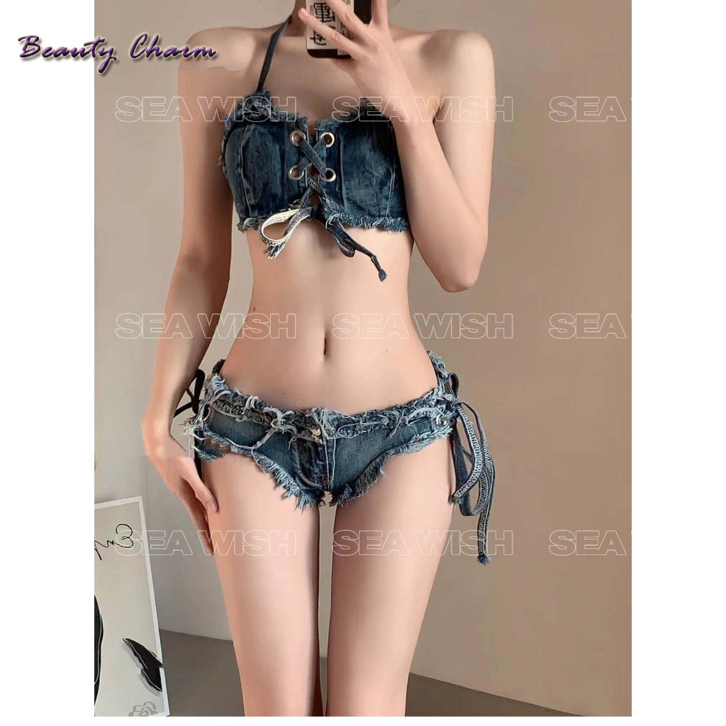 Set Bikini Jean Denim, vải bò Cao Cấp, hot 2023