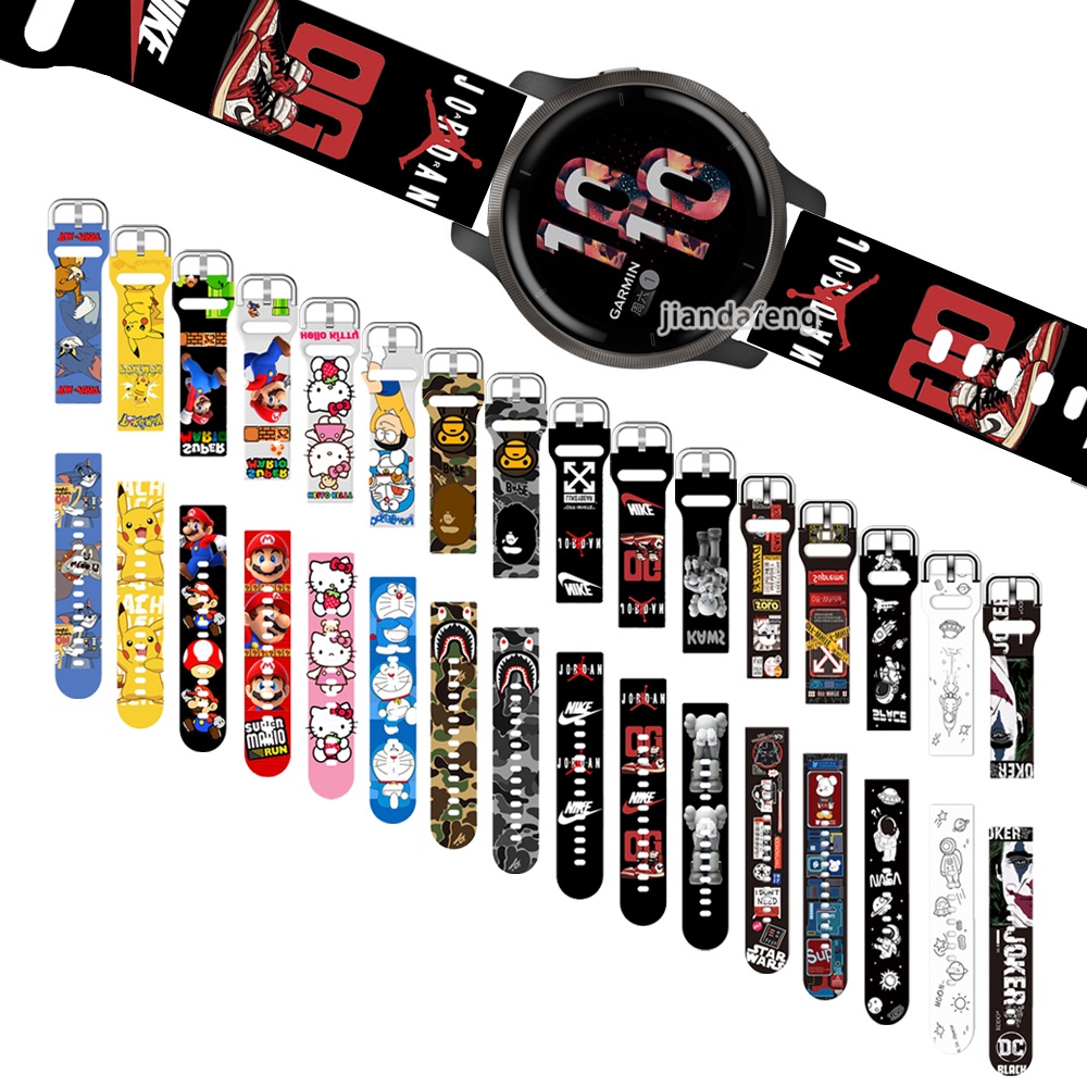 Dây Đeo Silicon Họa Tiết Rằn Ri Cho Đồng Hồ Thông Minh Garmin Venu2 Venu 2 Plus