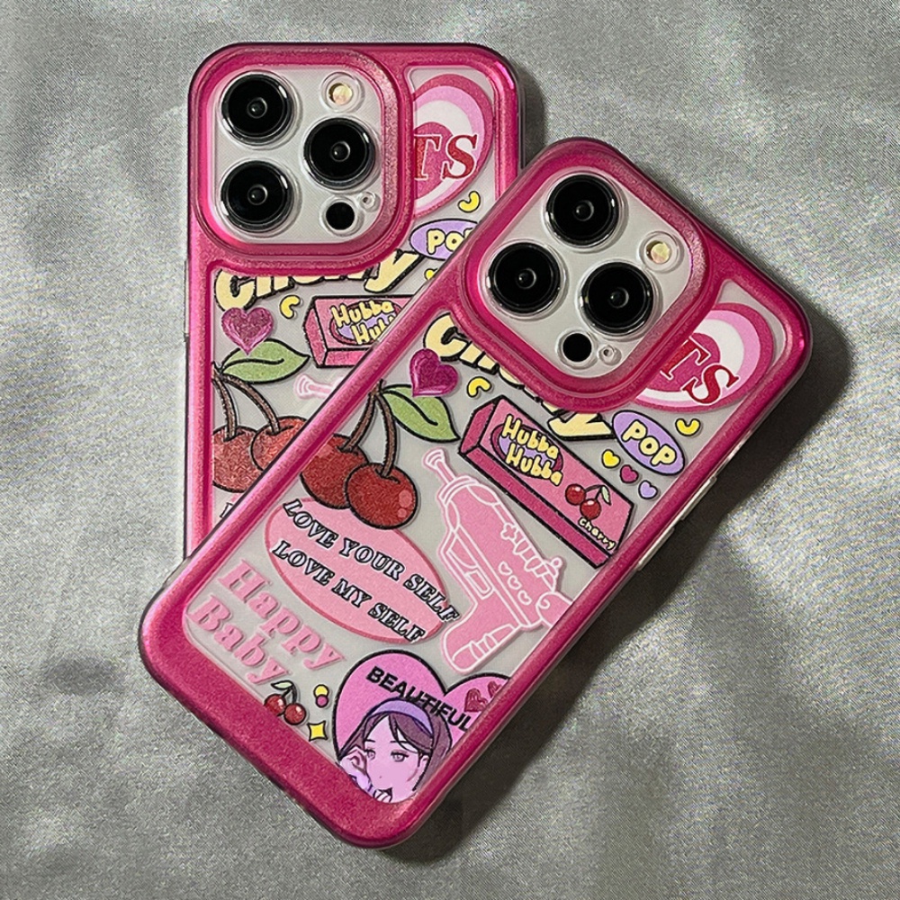 Ốp Điện Thoại TPU Mềm Chống Bụi Chống Rơi In Hình Cô Gái Màu Hồng Cho IPhone 14 13 12 11 Pro Max X XR 8 7 Plus