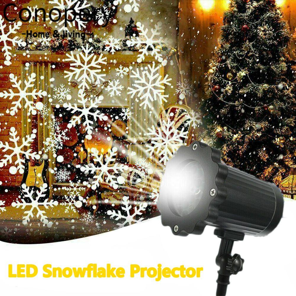 CONOPERY Máy Chiếu Đèn LED Hình Bông Tuyết Trang Trí Giáng Sinh Năm Mới