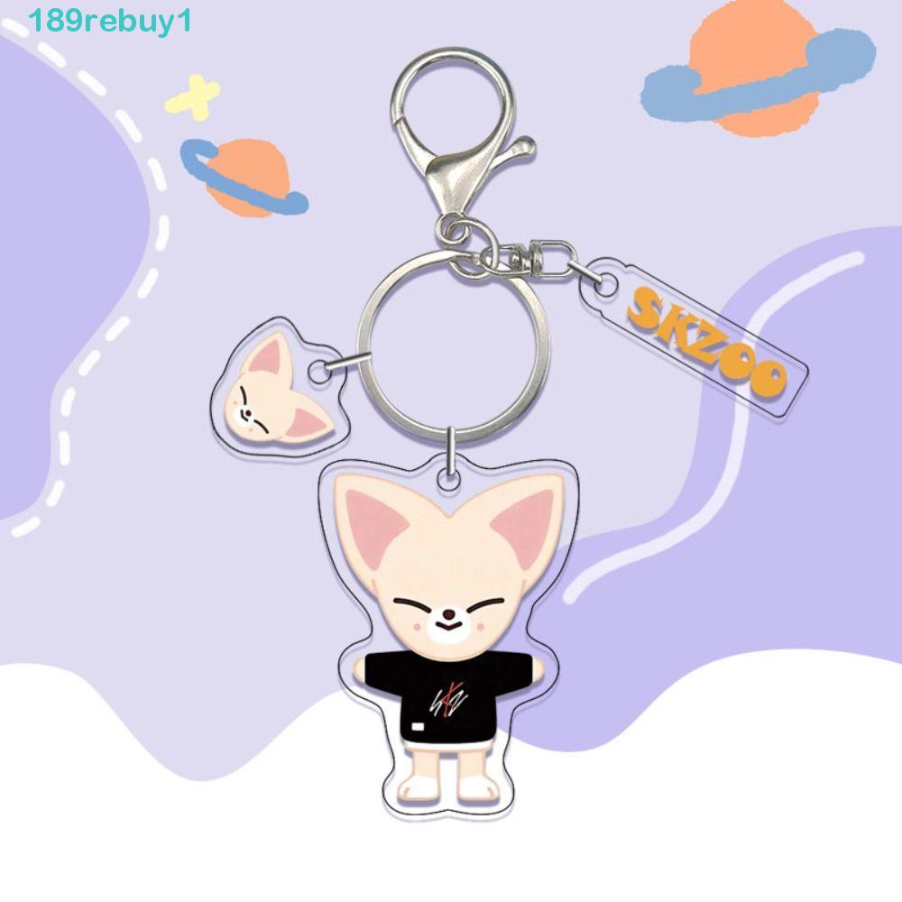 Rebuy1 Phụ Kiện Trang Trí Túi / Móc Khóa / Điện Thoại Họa Tiết Hoạt Hình Skzoo Bằng Acrylic DIY Cho Nữ