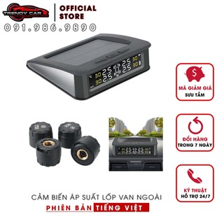 Cảm Biến Áp Suất  Lốp Ô Tô TPMS NEW 2020 Phiên Bản Tiếng việt Màn Hình Màu dùng Năng Lượng Mặt Trời (Loại gắn van ngoài)