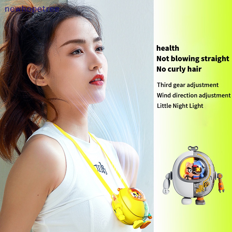 Quạt Làm Mát Đeo Cổ Ba Tốc Độ Sạc Cổng USB Không Ồn