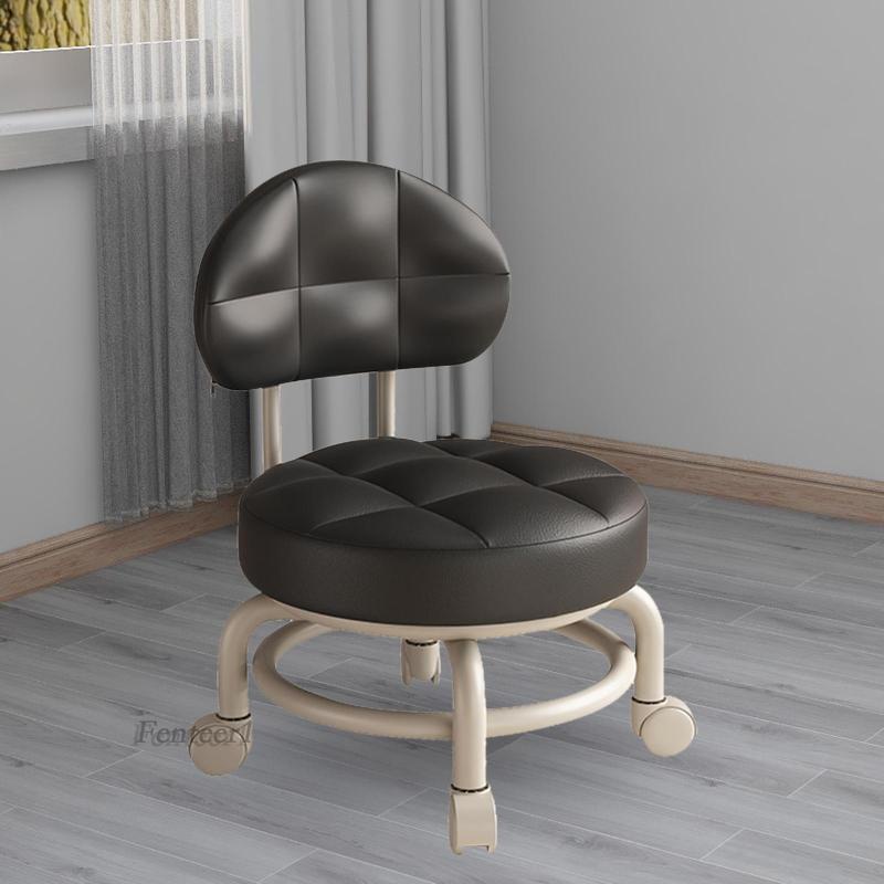 [Fenteer1] Ghế Lăn Làm Sạch Tròn Thấp Có Tựa Lưng Cho Tiệm Cắt Tóc / Nhà Bếp