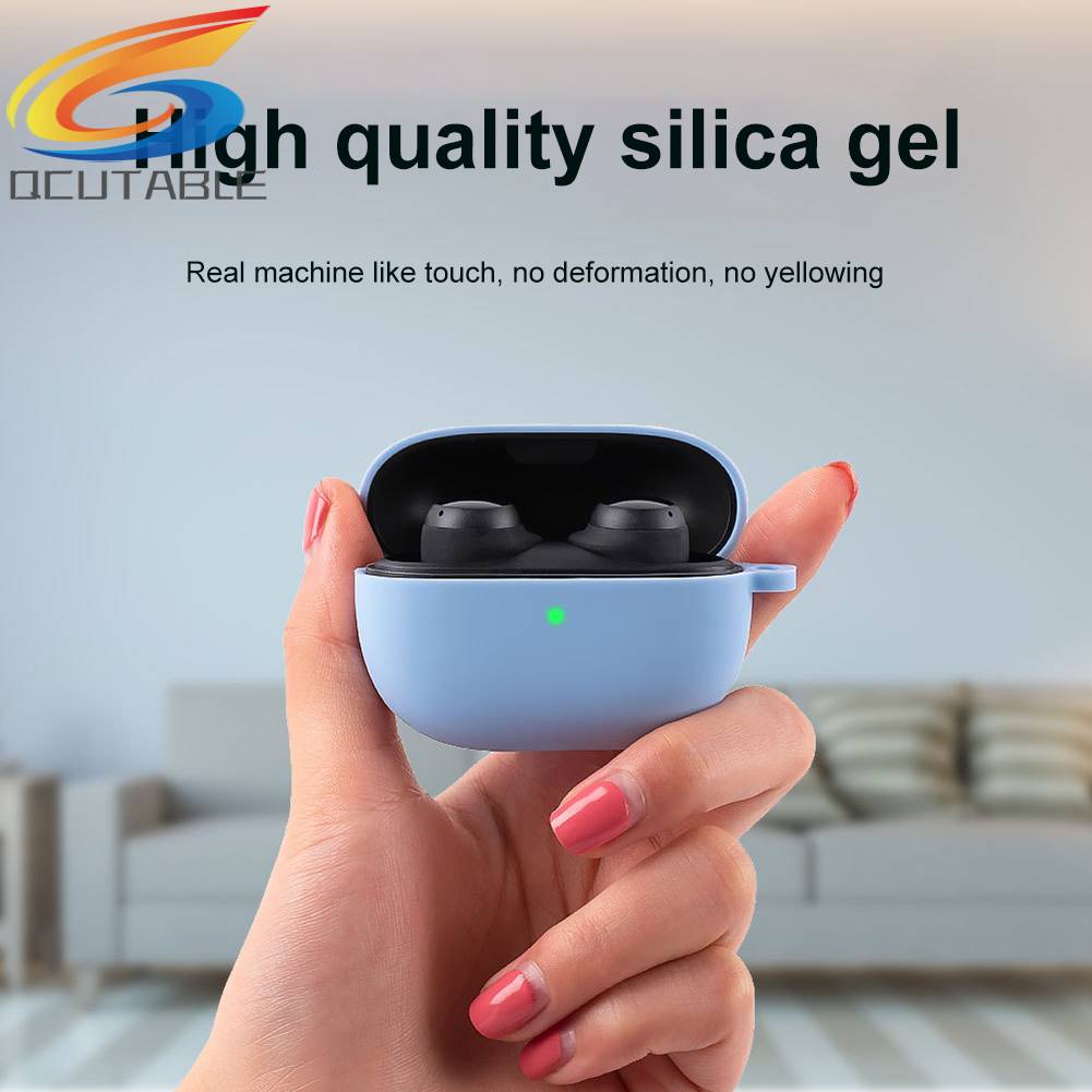 Vỏ Bảo Vệ Hộp Sạc Tai Nghe Redmi Buds 3 Lite Bằng Silicone Kèm Móc Tiện Lợi