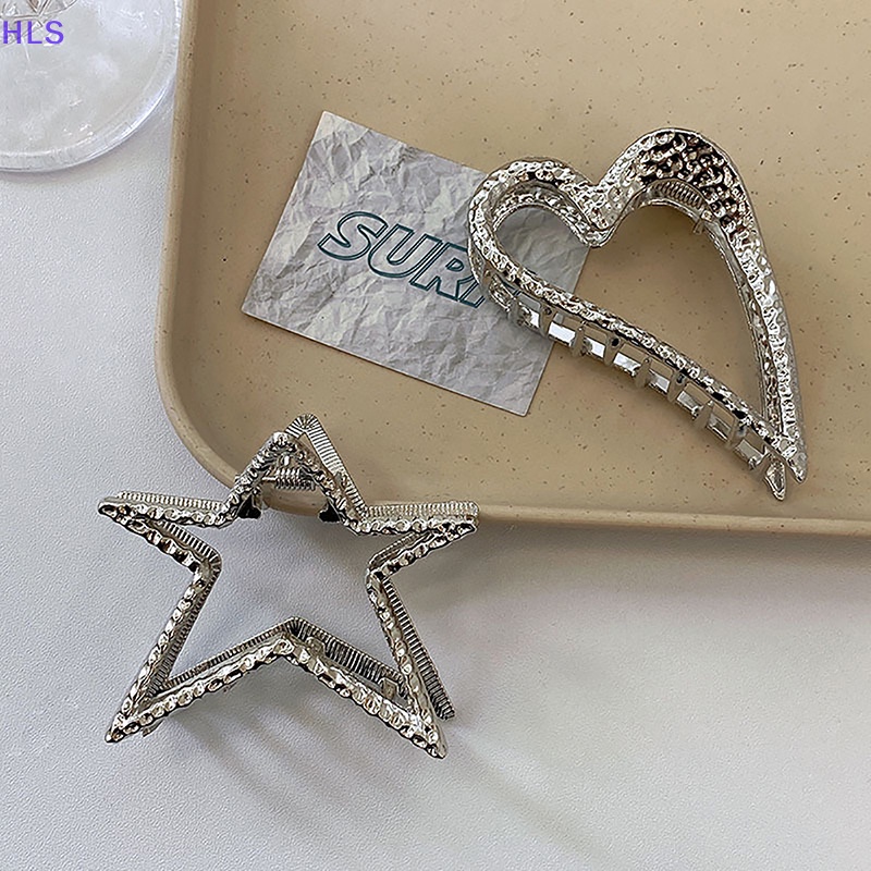 Kẹp Tóc Hình Ngôi Sao Năm Cánh Trái Tim Bằng Kim Loại