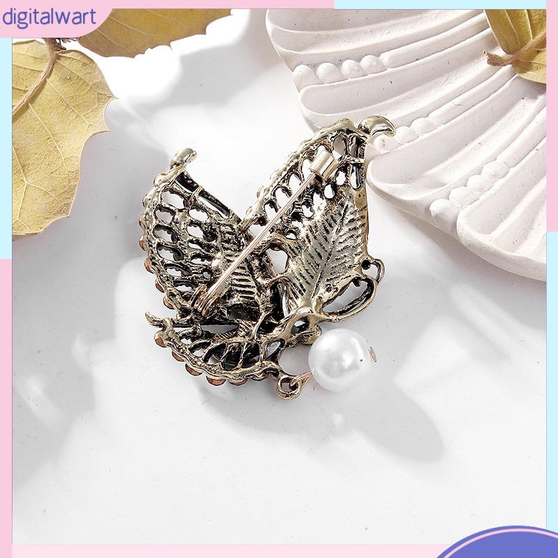 Ghim Cài Áo Kim Loại Hình Bướm Đính Ngọc Trai Nhân Tạo Thời Trang