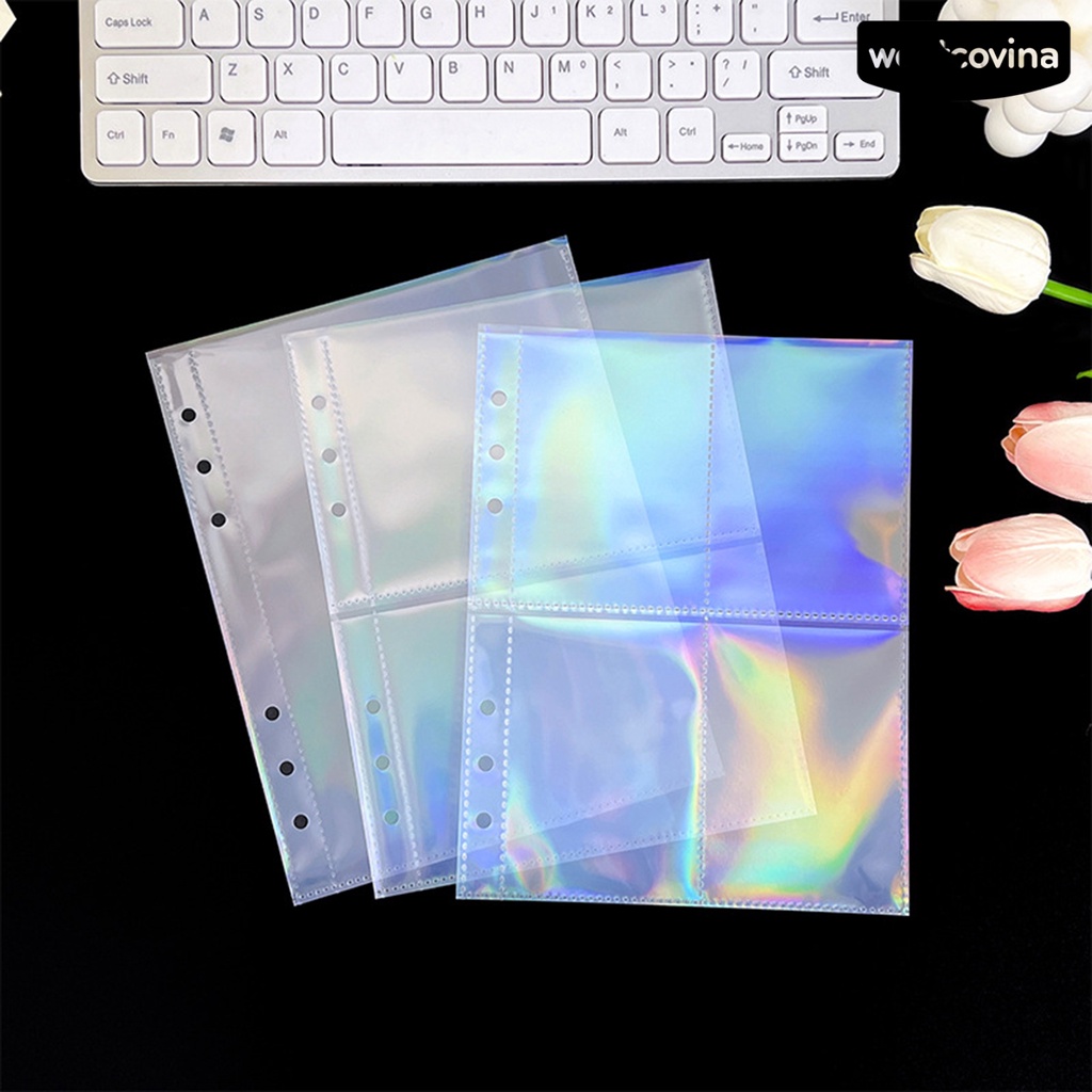 [WSTN] [WSTN] [WSTN]✎Bộ 10 Tấm Lót Trong Suốt 6 Lỗ 44990 Inch 44961 Dùng Trang Trí Sổ Tay DIY