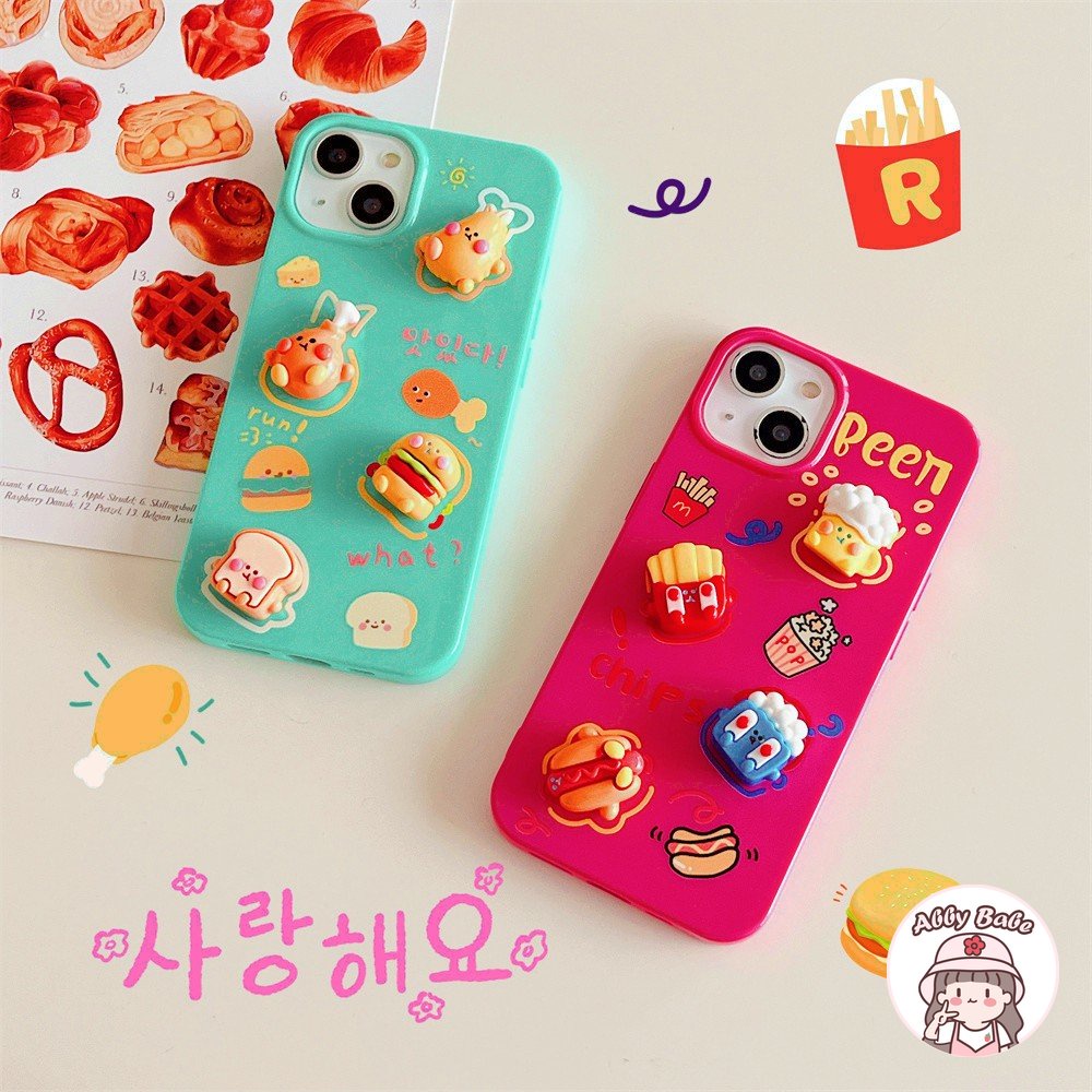 Ốp Điện Thoại TPU Mềm Bóng Trong Suốt Hình Đồ Ăn 3D Chống Va Đập Cho IPhone 14 Pro Max 11