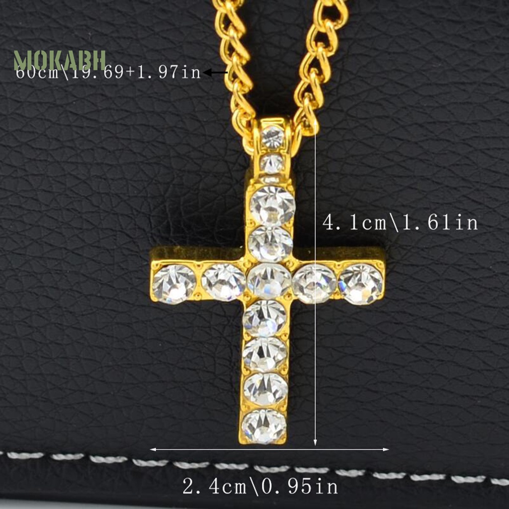 Vòng cổ Hợp Kim Mặt Hình Thánh Giá Đính Đá Nhân Tạo Thời Trang