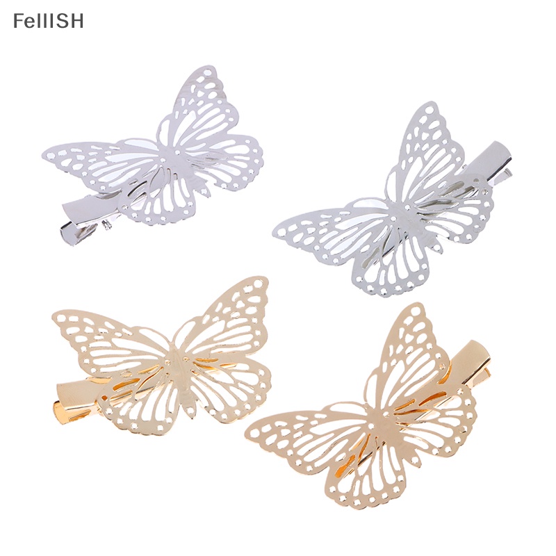 Bộ 2 Kẹp Tóc Hình Bướm Rỗng Bằng Kim Loại Thời Trang Cho Bạn Gái 439br