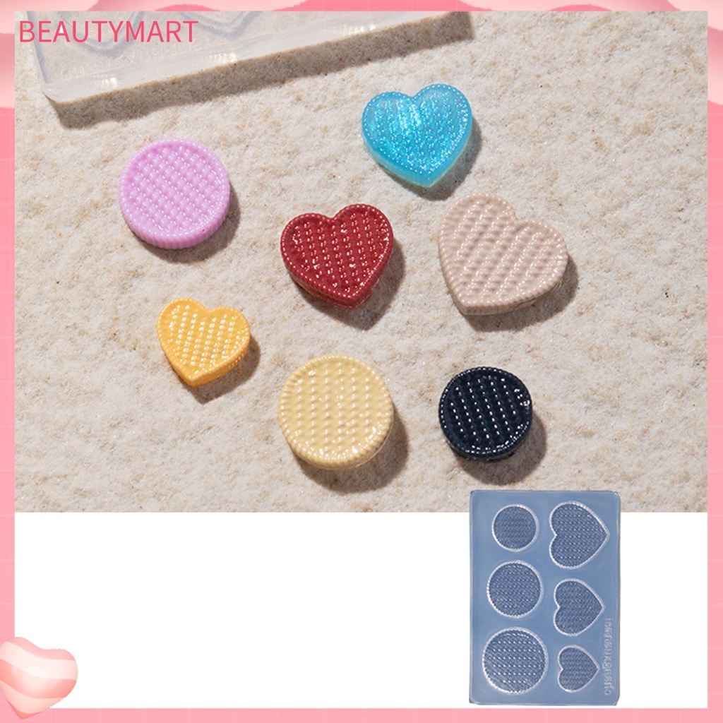 1 Bộ Khuôn Làm Móng Bằng Silicon Siêu Mềm Tái Sử Dụng Linh Hoạt Hình Trái Tim Dễ Dàng Tẩy Rửa
