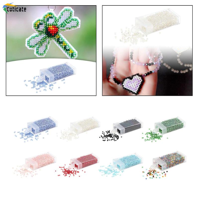 1000 Hạt Thủy Tinh Xâu Chuỗi 2mm Làm Trang Sức Thủ Công DIY