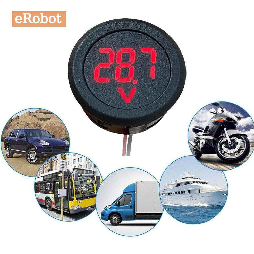 Vôn Kế DC 4-100V Màn Hình LED Kỹ Thuật Số Cho Xe Hơi