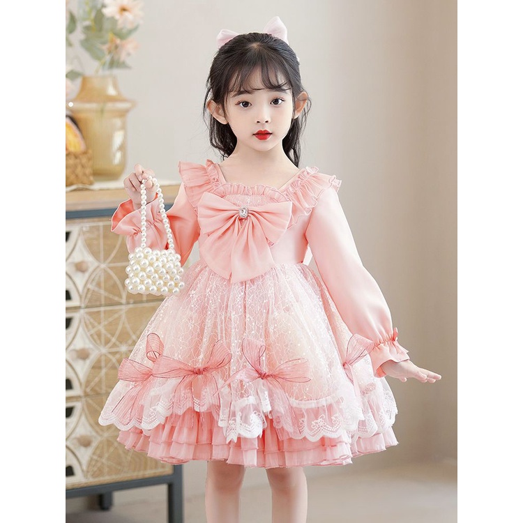 Đầm Công Chúa Hoạt Hình Phối Ren Phong Cách Lolita Đáng Yêu Dành Cho Bé Gái 1XYJ