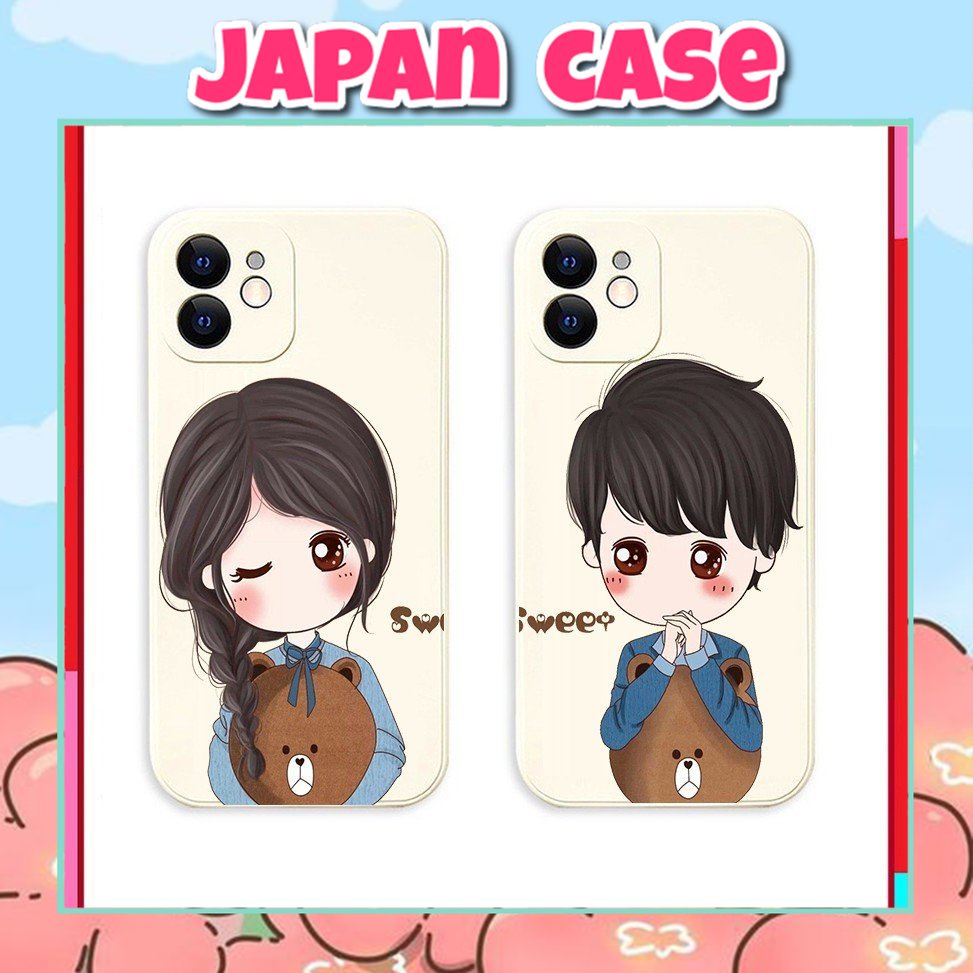 Ốp lưng iphone hình badgirl and badboy cute cạnh vuông giả ip12 5/5s/6/6plus/6s/7/7plus/8/8plus/x/xr/xs/11/12/pro/max