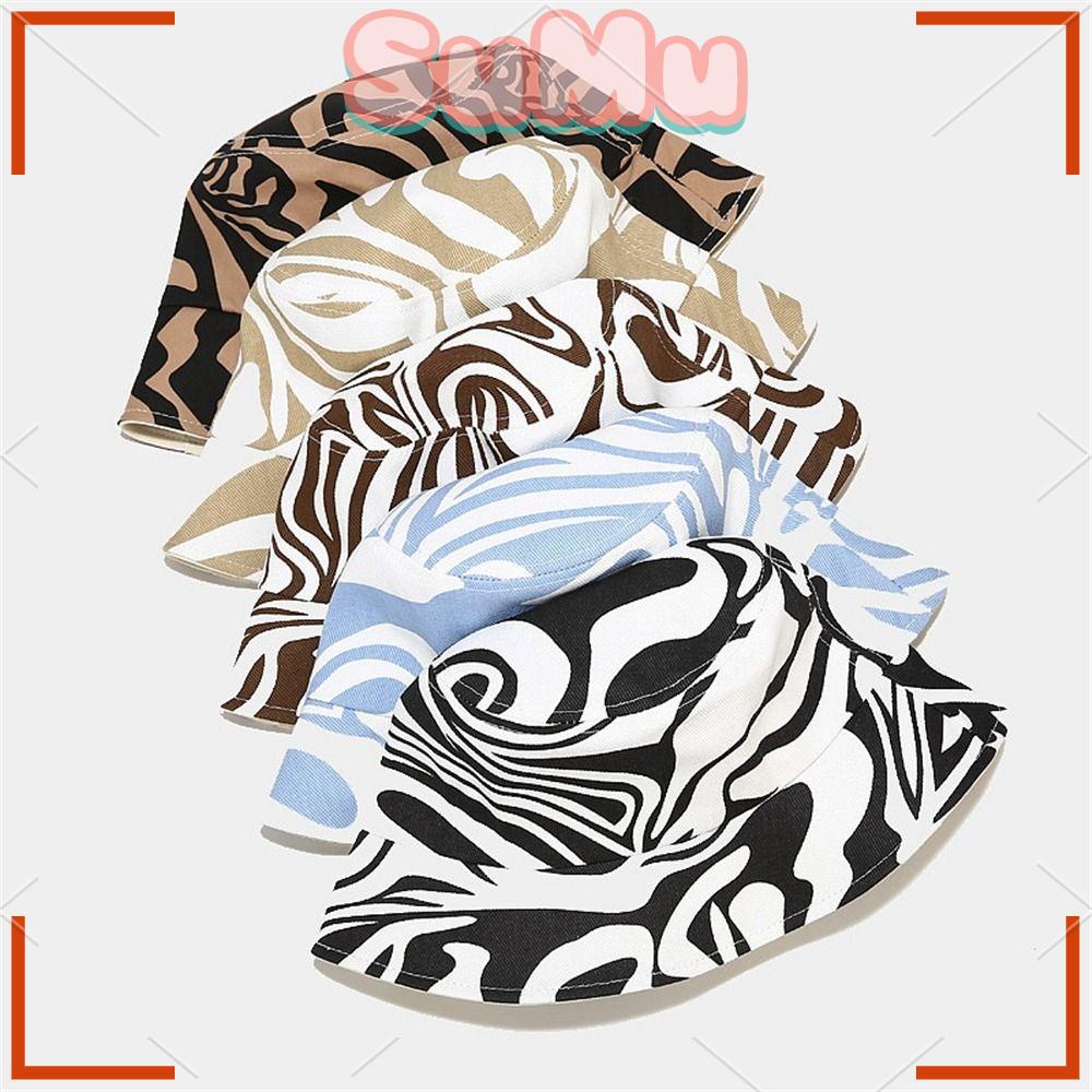 SUMU Mũ Bucket Chống Nắng Hoạ Tiết Kẻ Sọc Thời Trang Dành Cho Nữ