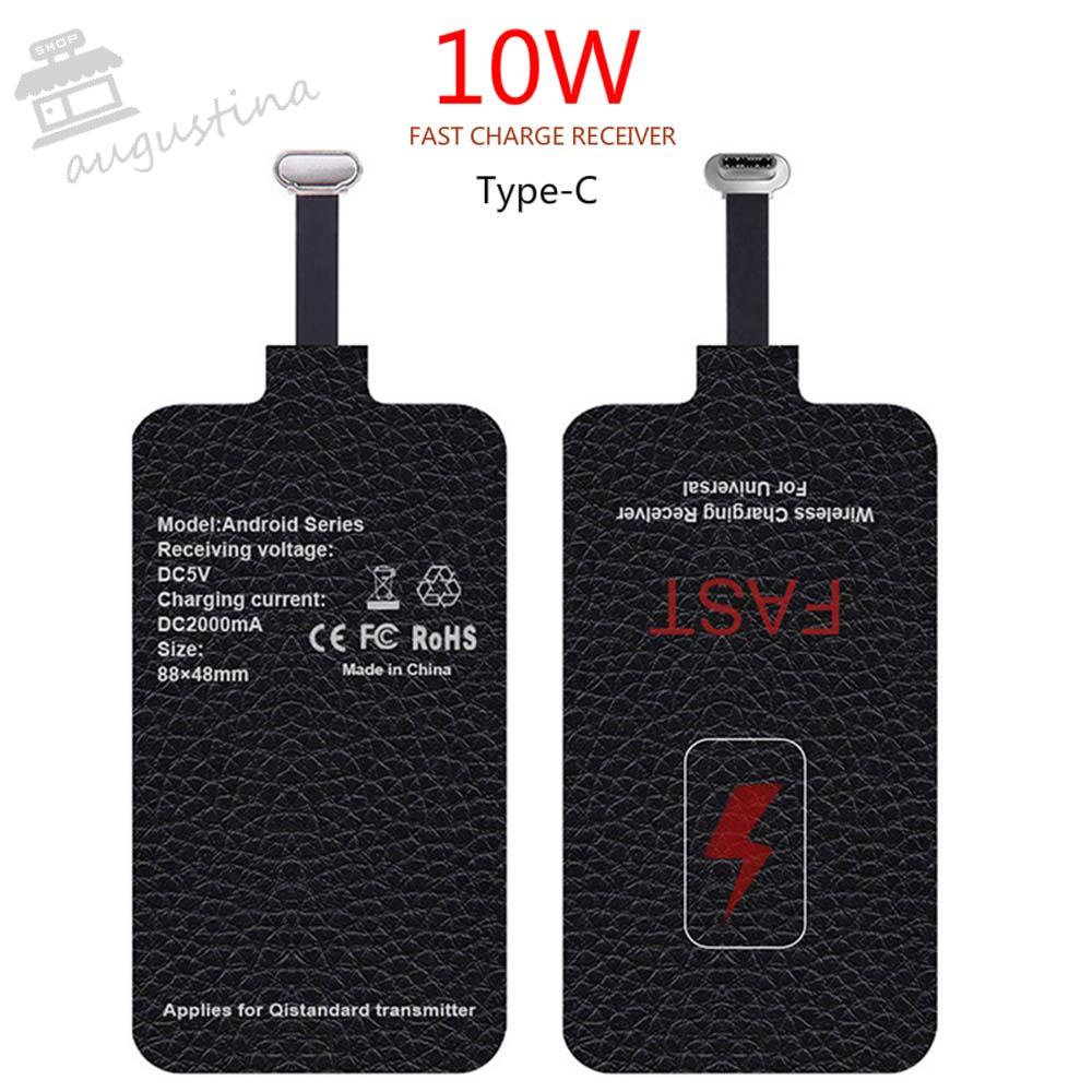 AUGUSTINA Miếng Dán Sạc Truyền Nhận Tín Hiệu Loại C 10W Thông Dụng Cho Android