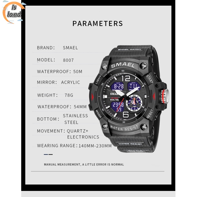 SMAEL Đồng Hồ Điện Tử Chống Thấm Nước Kiểu Dáng Sang Trọng Cho Nam