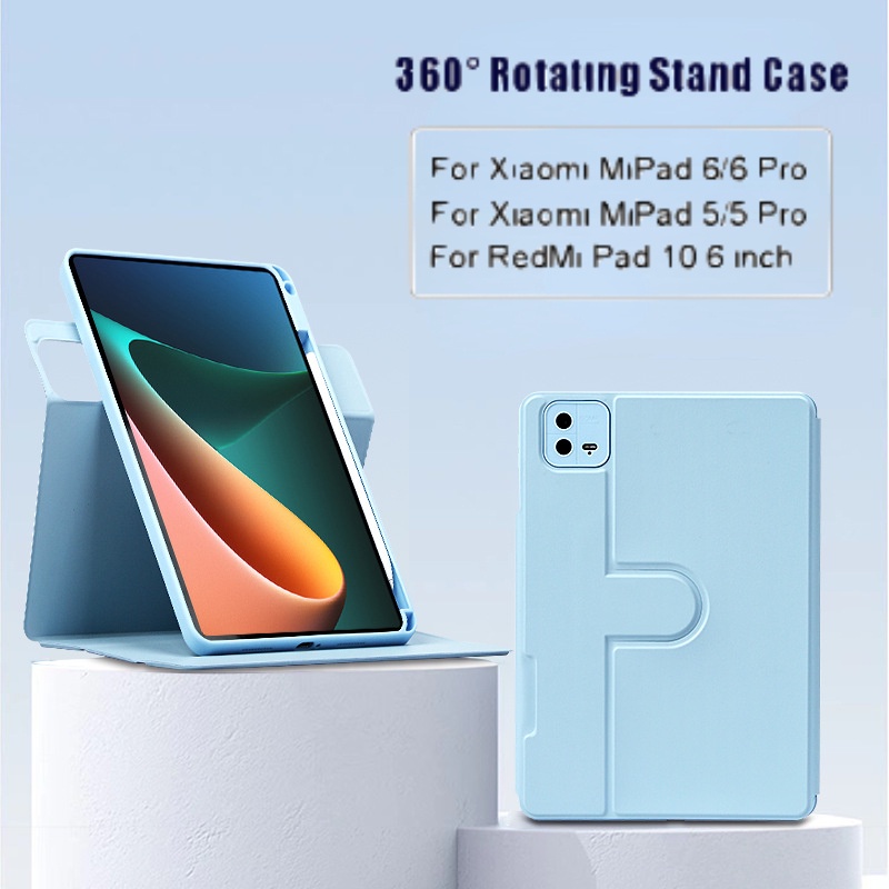 Ốp Máy Tính Bảng Acrylic Có Giá Đỡ Bút Chì Xoay 360 Độ Cho Xiaomi Pad 6 Pro 2023 Xiaomi Mi Pad 6 5 Mi Pad 6 5 Pro 11 inch Redmi Pad 10.61