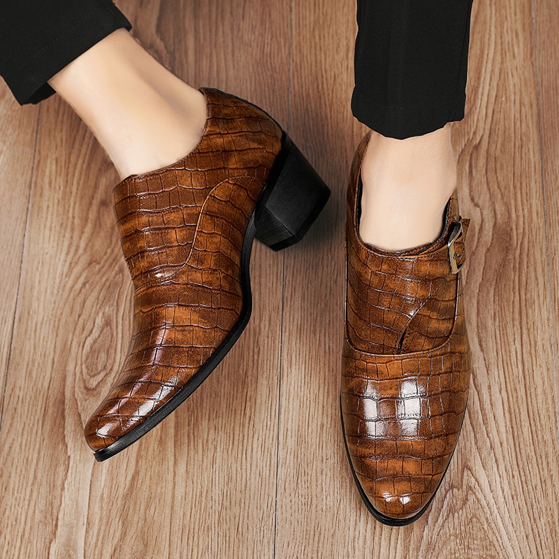 Giày Da Đế Xuồng Dày 6cm Thời Trang Công Sở Thanh Lịch Cho Nam