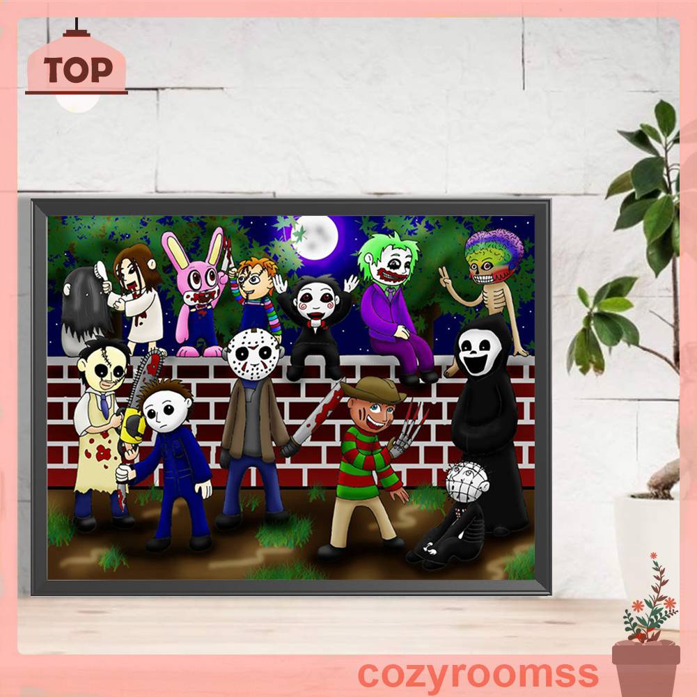 Tranh Đính Đá Kim Cương Toàn Bộ 5D DIY Hình Vẽ Phim Kinh Dị Trang Trí Nhà Cửa