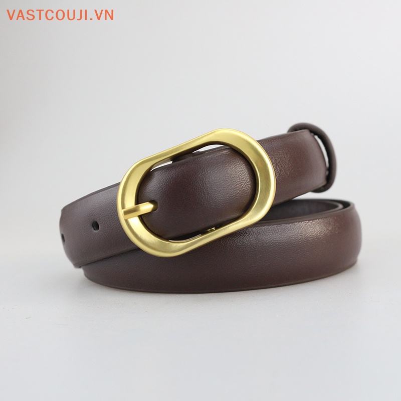 Thắt Lưng Da Phối Khóa Kim Loại Phong Cách Vintage Thời Trang Cho Nữ