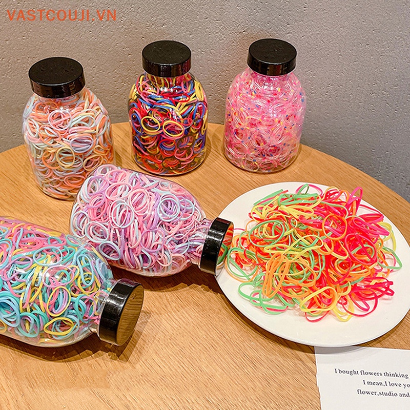 Bộ 1000 Dây Thun Buộc Tóc Nhiều Màu Sắc Dùng Một Lần Tiện Dụng