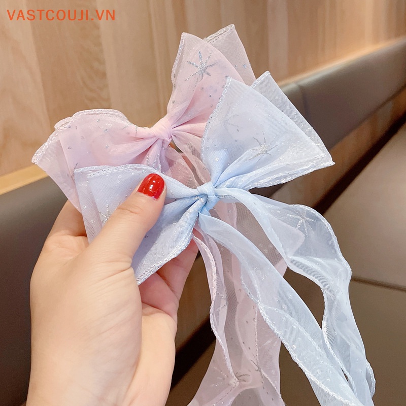 Kẹp Tóc Nơ Tua Rua Thời Trang Cho Bé Gái