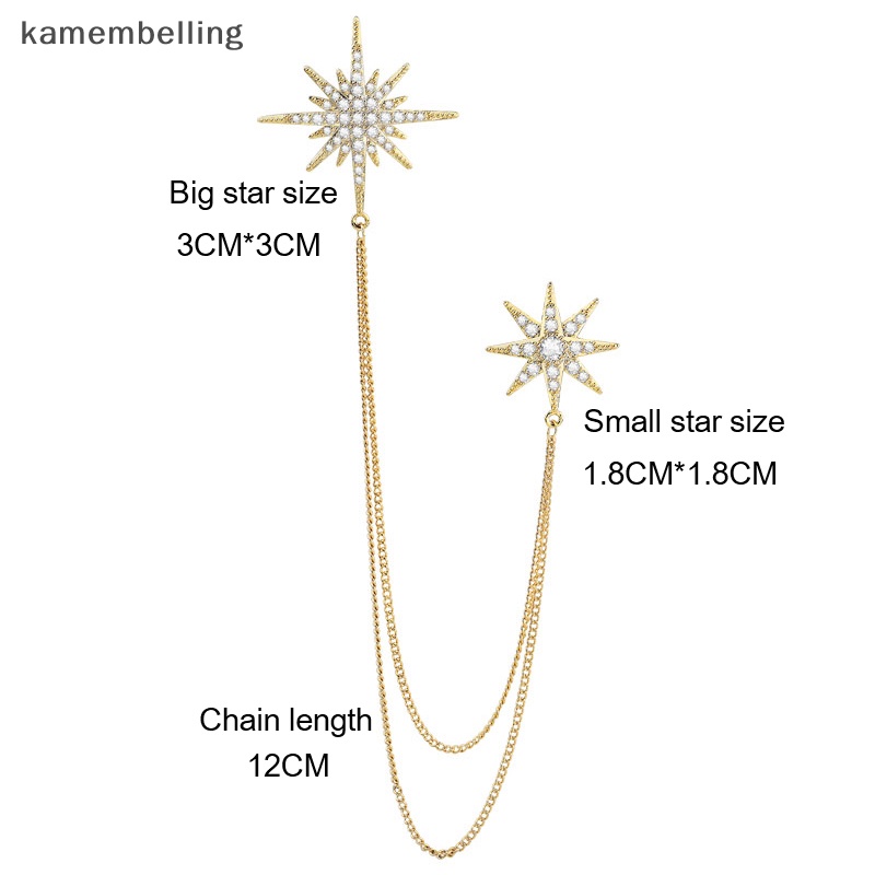 Trâm Cài Áo Ngôi Sao Đính Đá Thời Trang Cho Nam Nữ