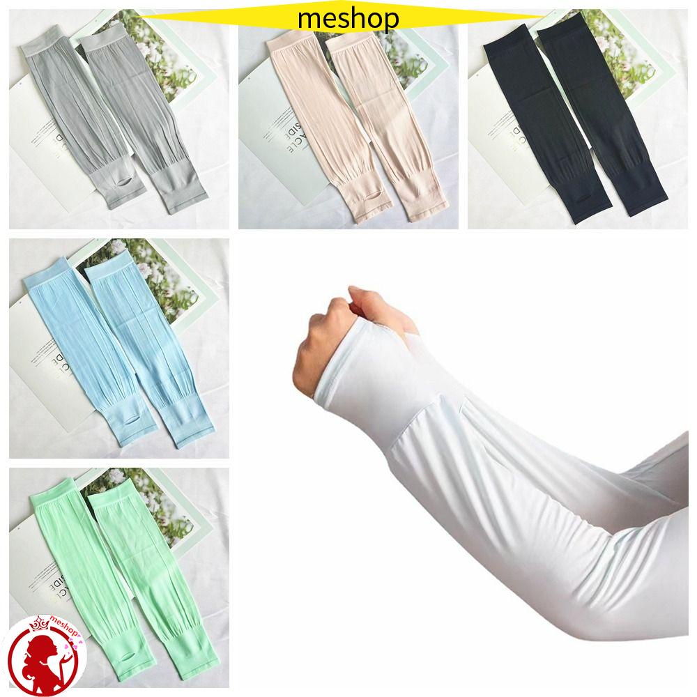 Găng Tay Chống Nắng Và Tia UV Bằng Lụa Lạnh Mỏng Dành Cho Chạy Bộ Đạp Xe