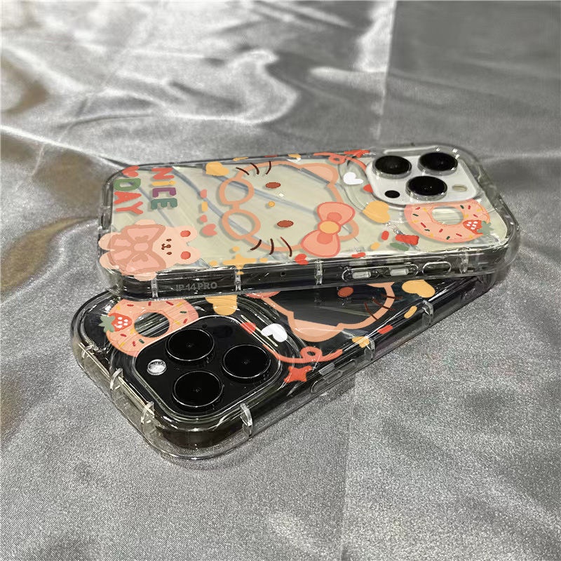 Ốp Điện Thoại Mềm Trong Suốt In Hình Gấu Hello Kitty Cho Iphone 14Promax 1312 / 11 7 / 8plus xr / sins T7LX